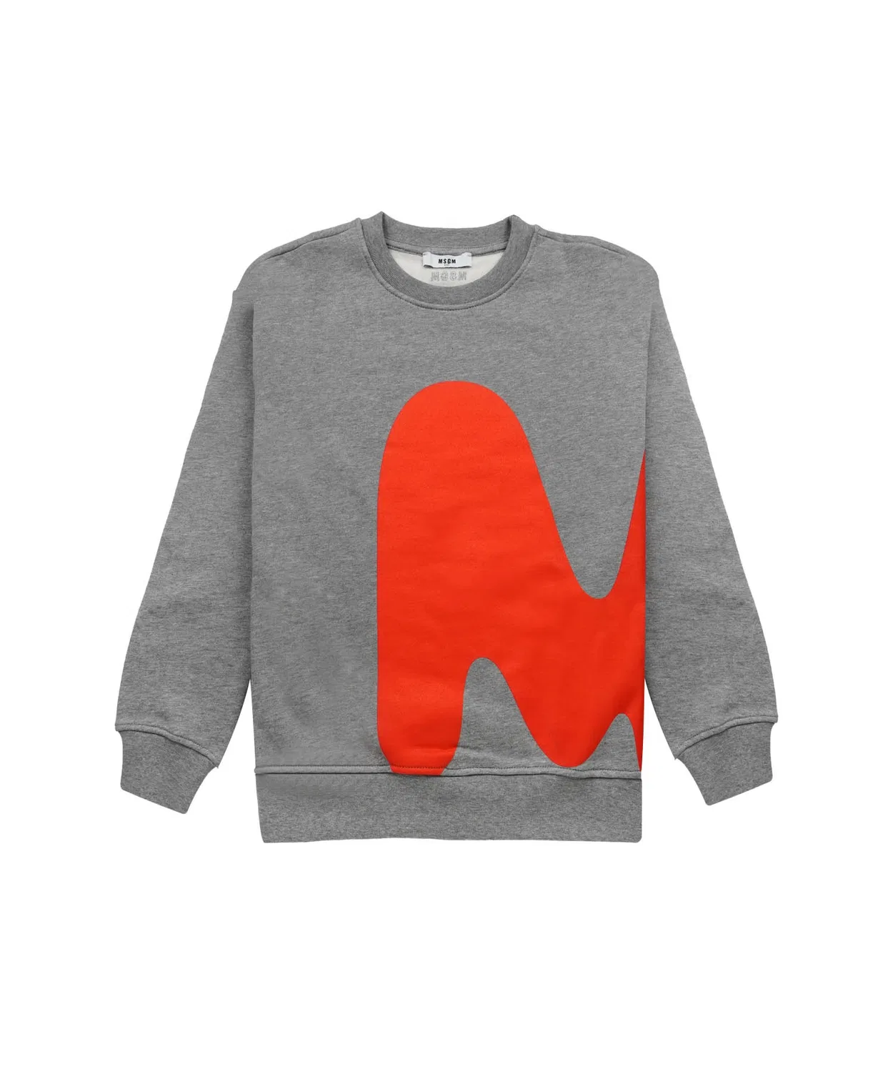 Свитшот с монограммой TheMwave MSGM хлопковый серый