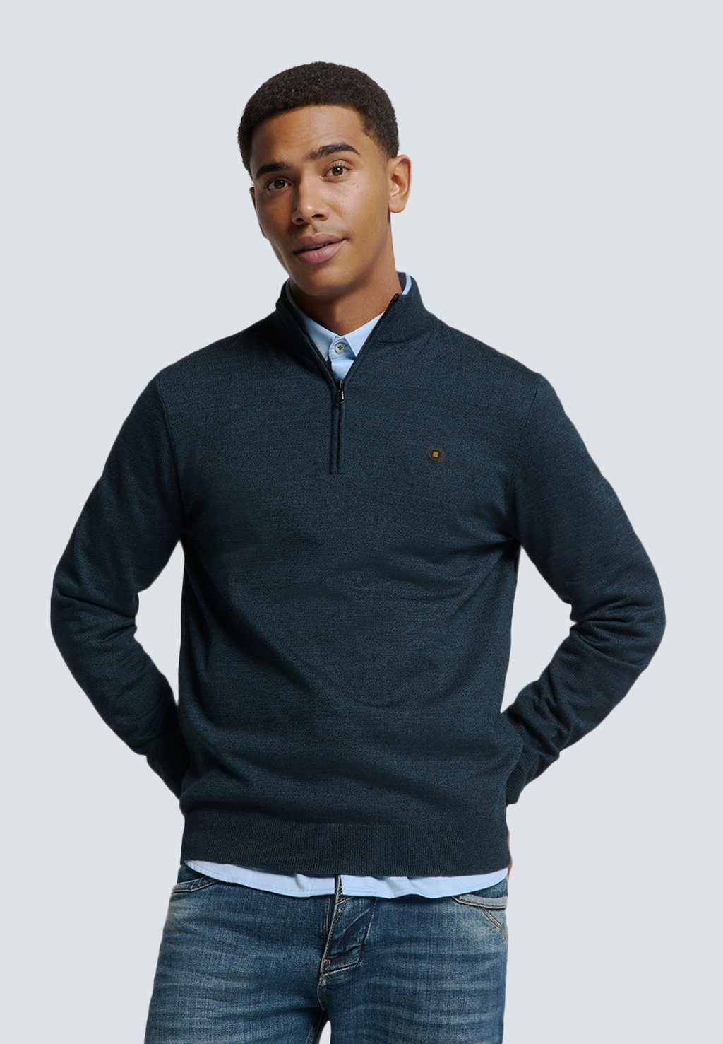 

Джемпер TIMELESS BASICS HALF-ZIP NO EXCESS, синий