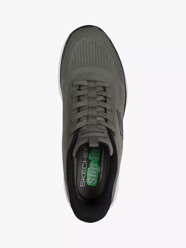 Кроссовки Hands Free Slip-ins Summits Leyter Trainers, оливкового цвета Skechers — фото 4