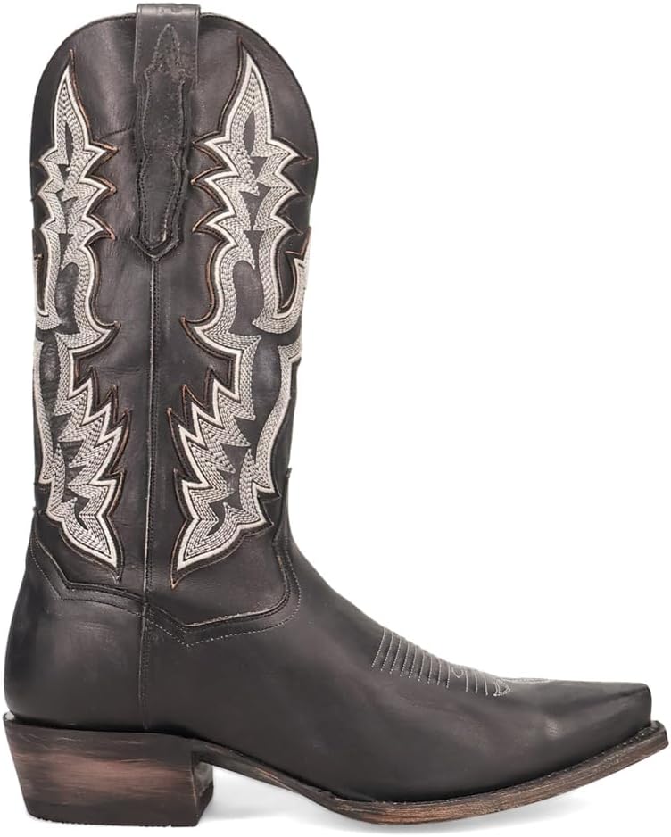 

Мужские ботинки Dan Post Diesel с вышивкой, зауженные носки, без шнуровки, повседневные, средней высоты голенища - черные