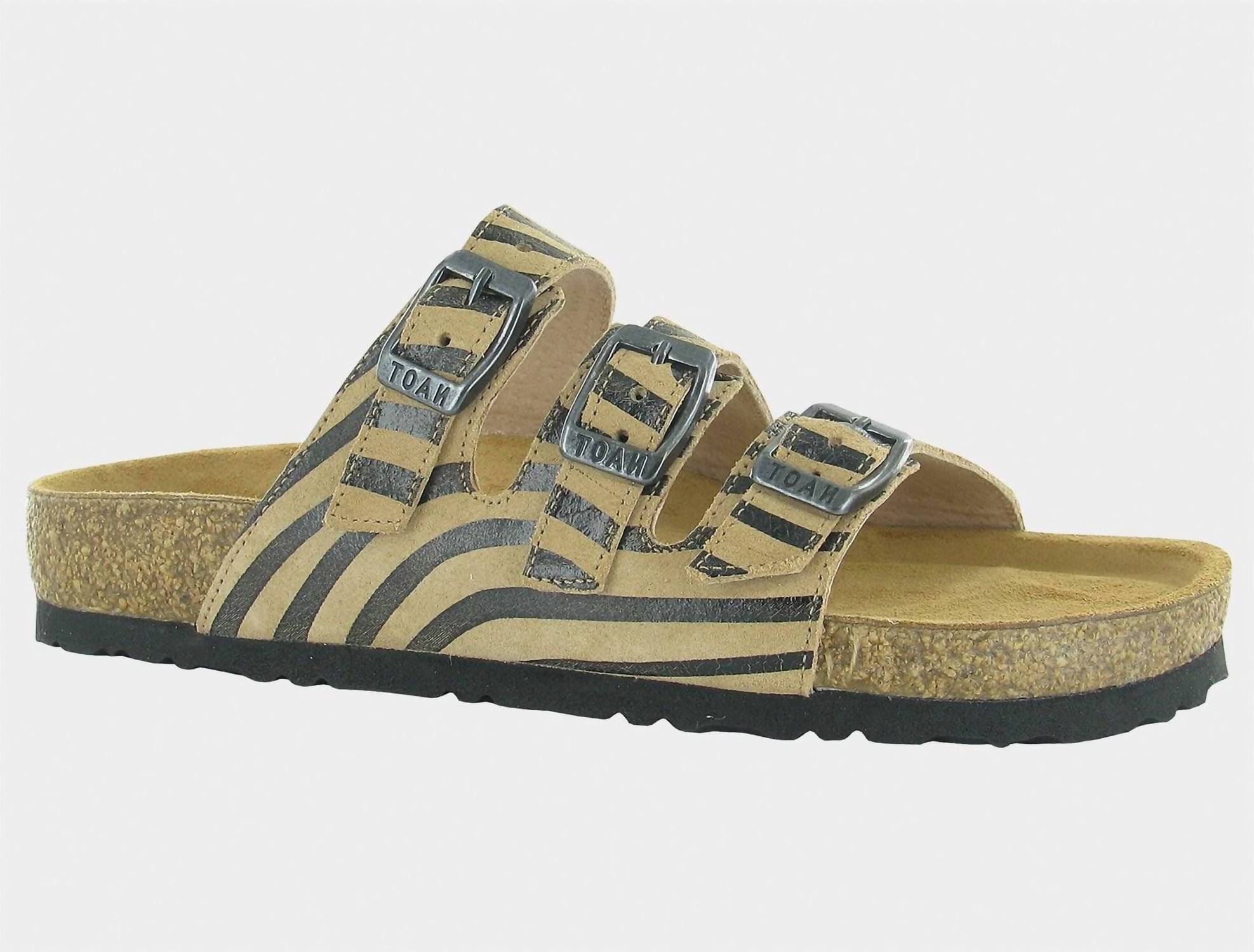 Women's Austin Suede Slide In Tan Zebra NAOT, Tan Zebra