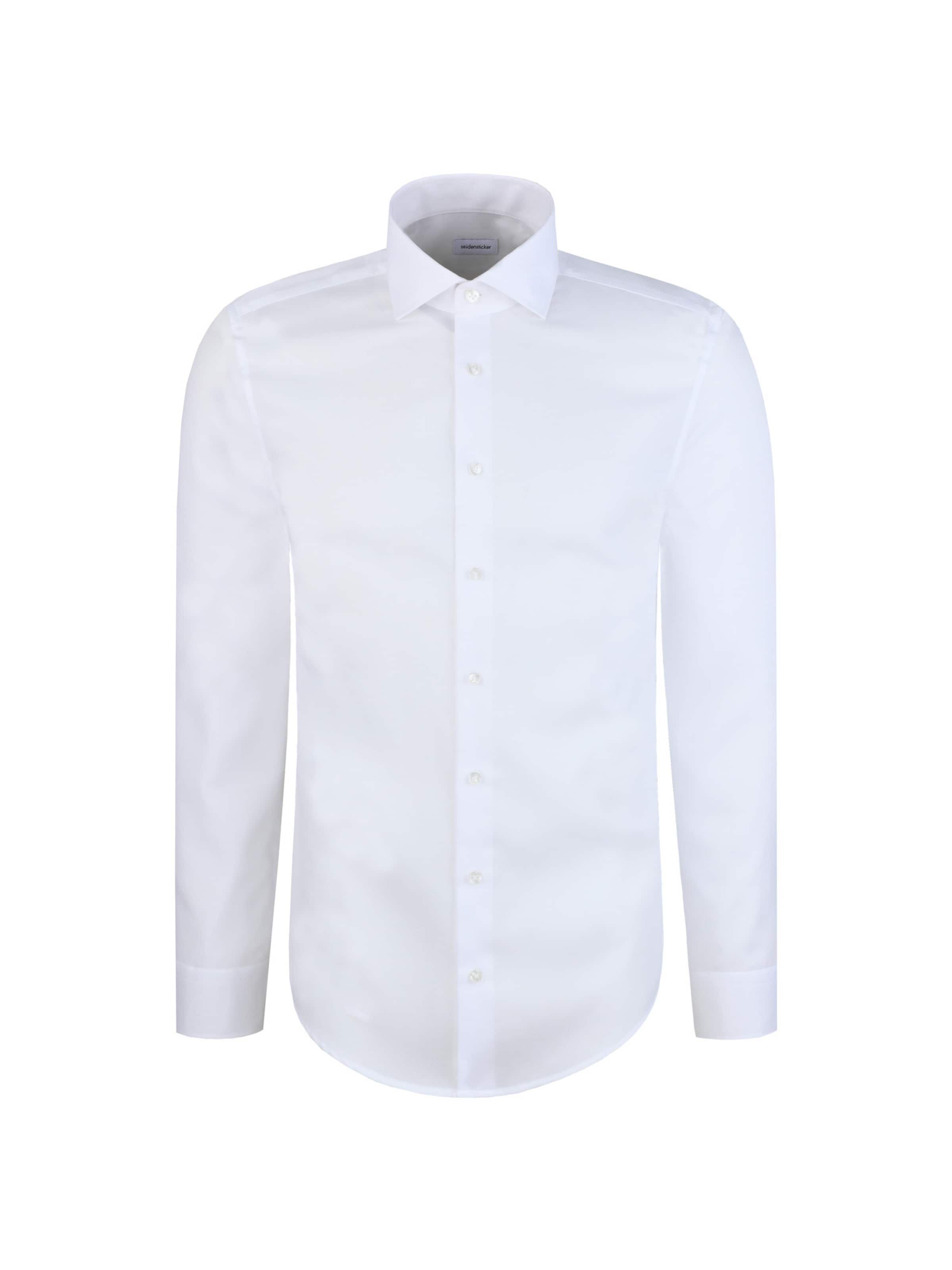 

SEIDENSTICKER Белая деловая рубашка 'Schwarze Rose' Slim fit