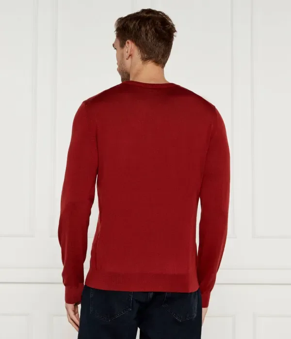 Шерстяной свитер Baram-L regular fit Boss, красный — фото 3