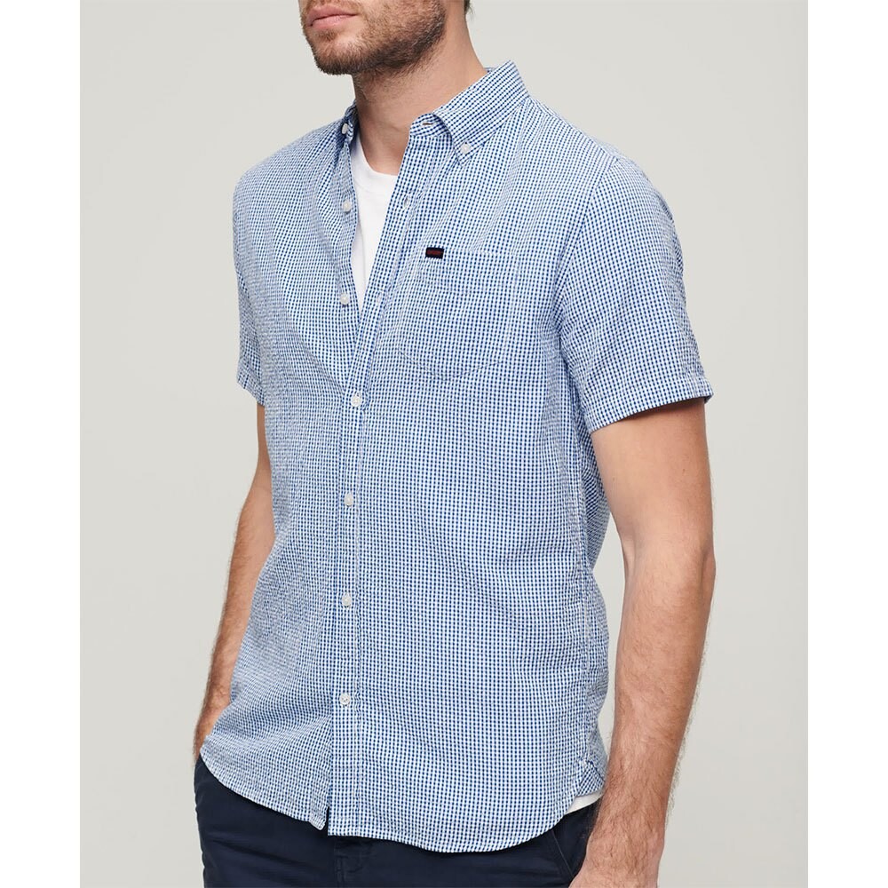 

Рубашка с коротким рукавом Superdry Seersucker, синий