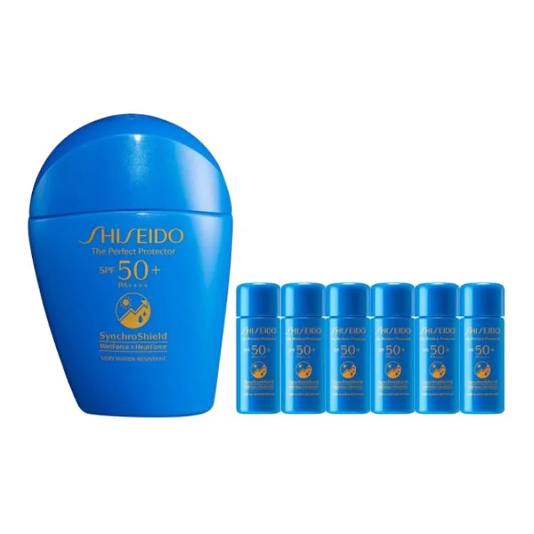 SHISEIDO Крем для загара Blue Big Guy с защитой от ультрафиолета, водостойкий и устойчивый к поту SPF50+ PA++++, 50 мл, Blue Fat Sun Protection 50ml set — фото 3