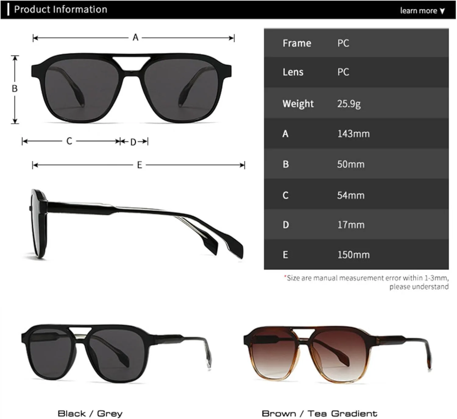 

Женские солнцезащитные очки с двойной перемычкой, роскошные, в стиле ретро, ​​мужские, с градиентным покрытием, защита от УФ-излучения UV400 TVTBBVV, Black Grey