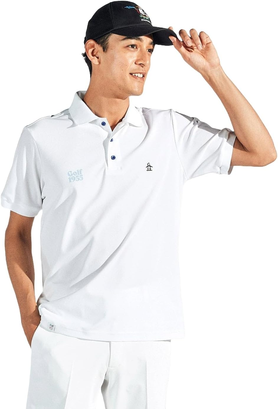 

Мужская рубашка с коротким рукавом Munsing Wear MG5SHS54M, воротник, фирменный принт Архивный пингвин, защита от солнца, впитывает пот, быстро сохнет, подходит для игры в гольф Munsingwear, белый