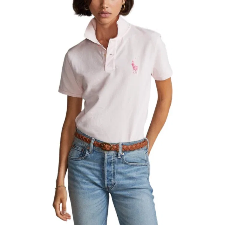 Поло женское розовое Polo Ralph Lauren — фото 3