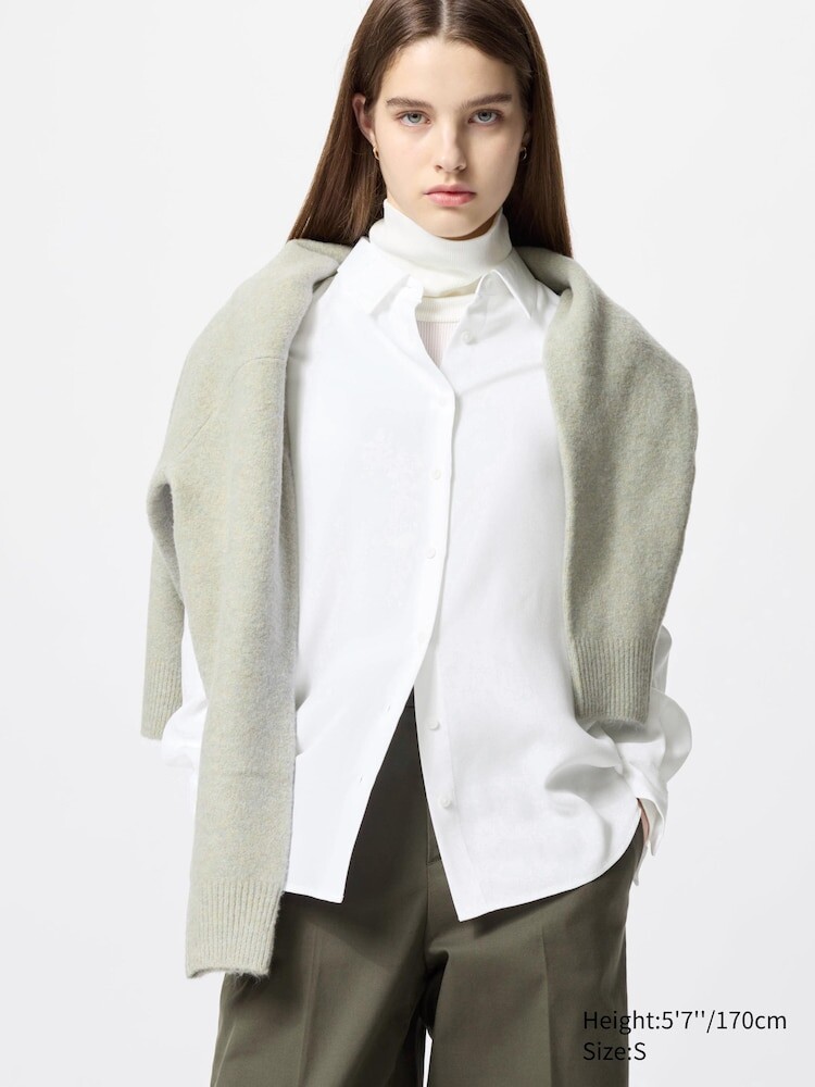 

Блуза из искусственного шелка Uniqlo, цвет 00 белый
