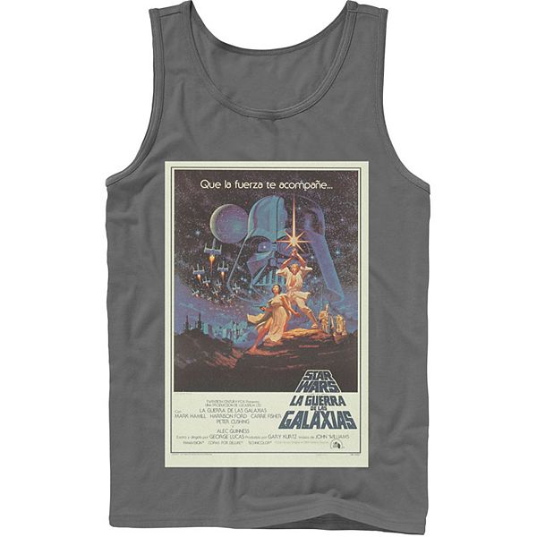 

Мужской топ с портретом в стиле винтажного киноафиши Star Wars, Charcoal