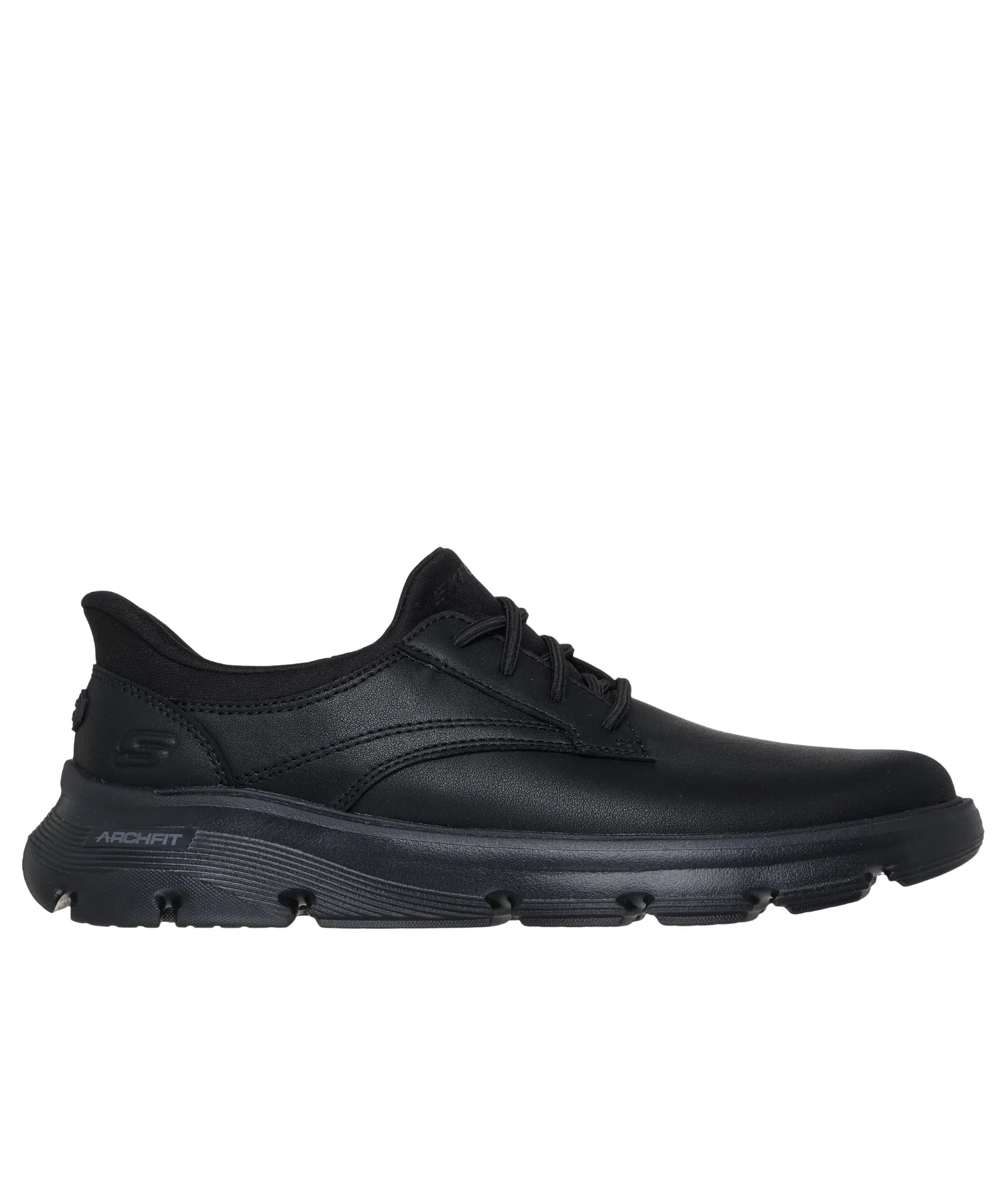 Мужские туфли без шнуровки из натуральной кожи Skechers Hands Free Slip-ins Relaxed Fit Arch Fit Galza - Langston синие — фото 3