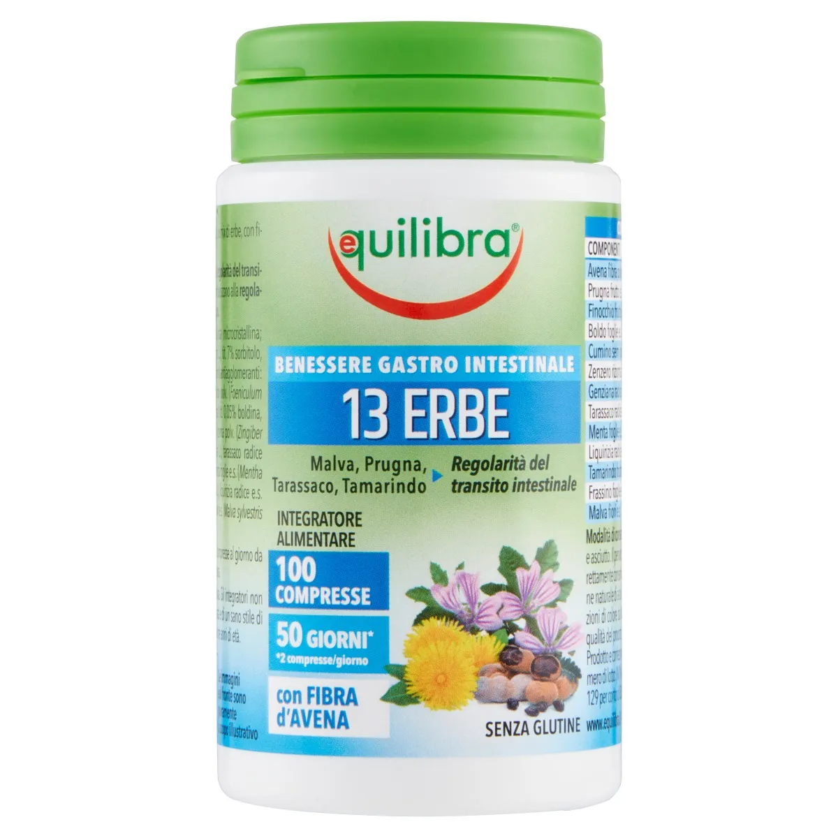 

Balance 13 Herbs with Fibre 100 безглютеновых таблеток Equilibra