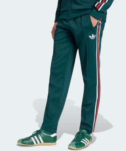 Унисекс спортивные брюки Adidas из полиэстера и хлопка, с логотипом, зелёные