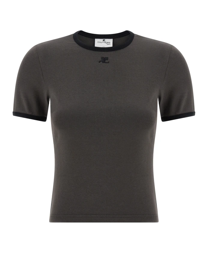 

Футболка с контрастными элементами от Signature Courrã¨Ges, серый