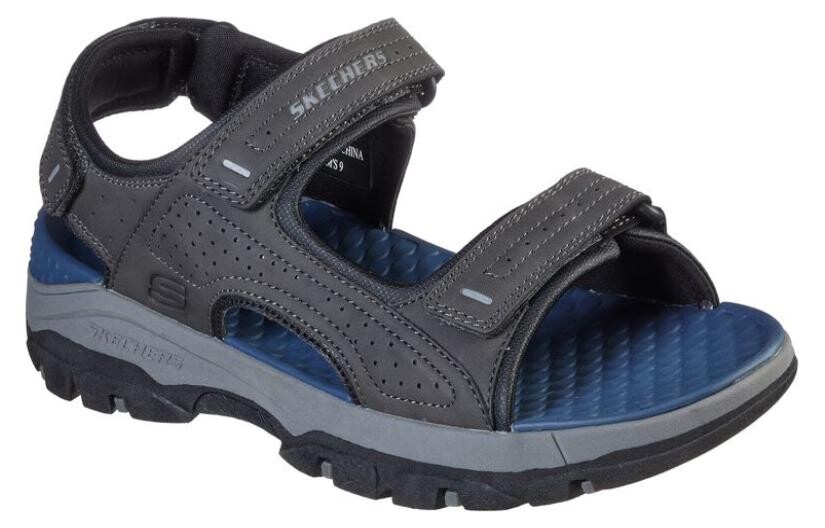 Свободный крой пляжные сандалии мужские серые Skechers — фото 3