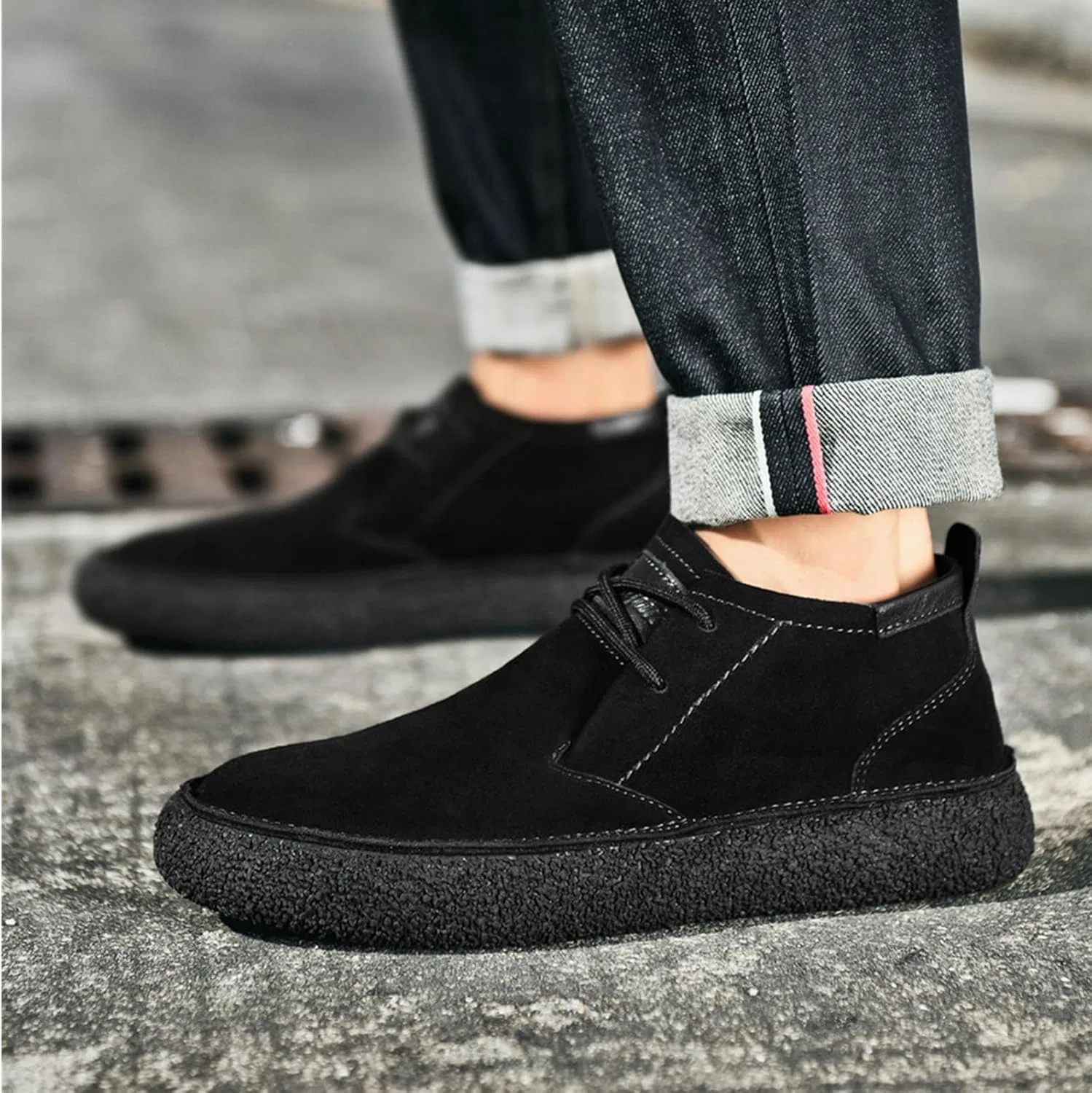 Лоферы мужские Penny Cow из замши, кожаные, мокасины, повседневная обувь, Black SywzX&xfybz — фото 3