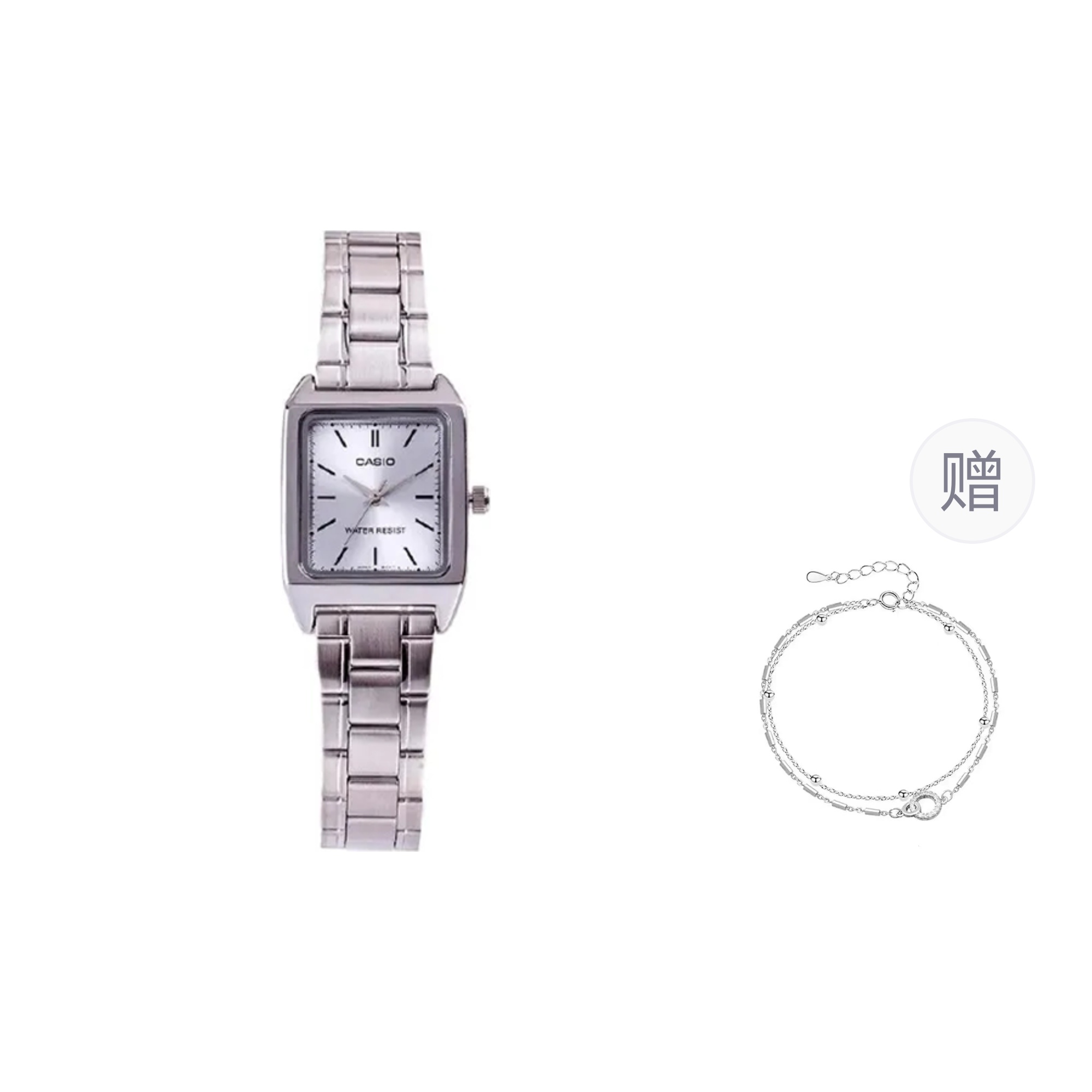 

CASIO Часы Women's Silver Watch, Blue