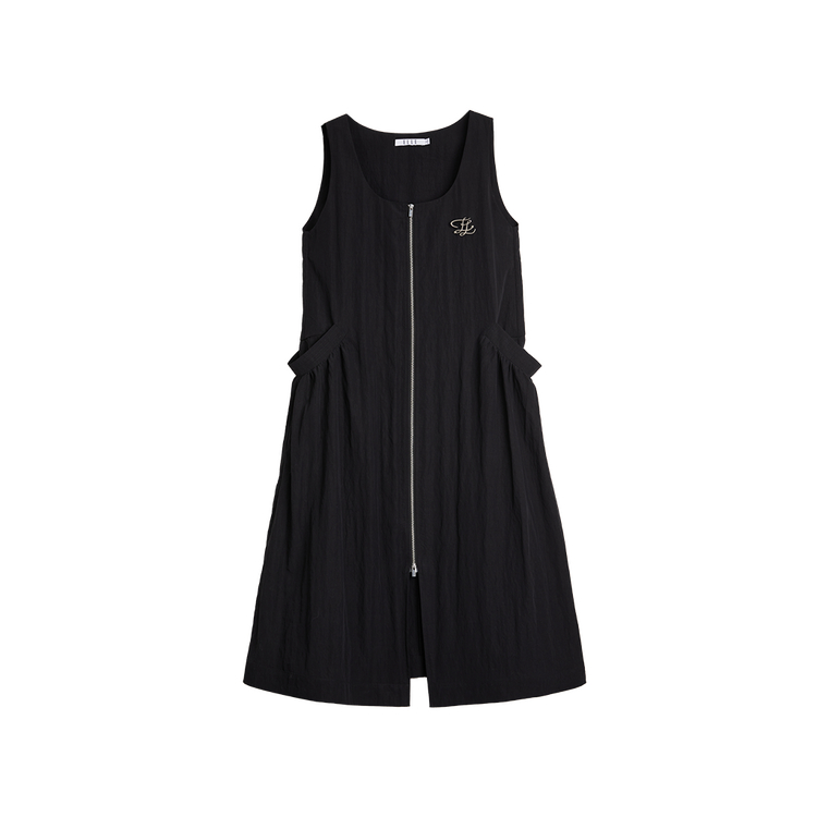 

ELLE Женское черное платье без рукавов с U-образным вырезом, средней длины