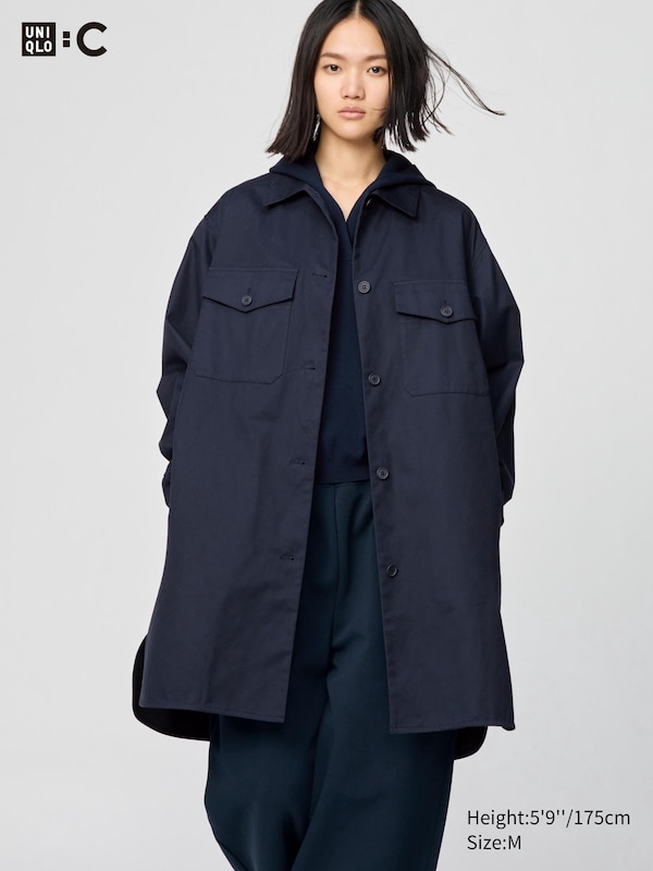 

Пальто-Рубашка большого размера Uniqlo, синий