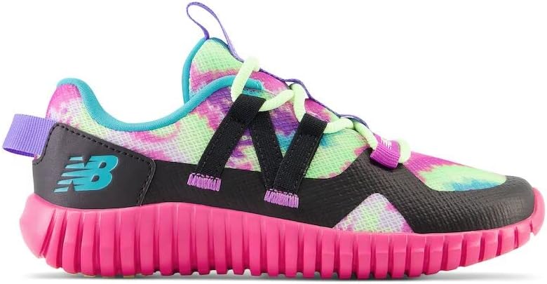 Кроссовки New Balance Kid's Playgruv V1 с эластичной шнуровкой, черный/розовый — фото 3