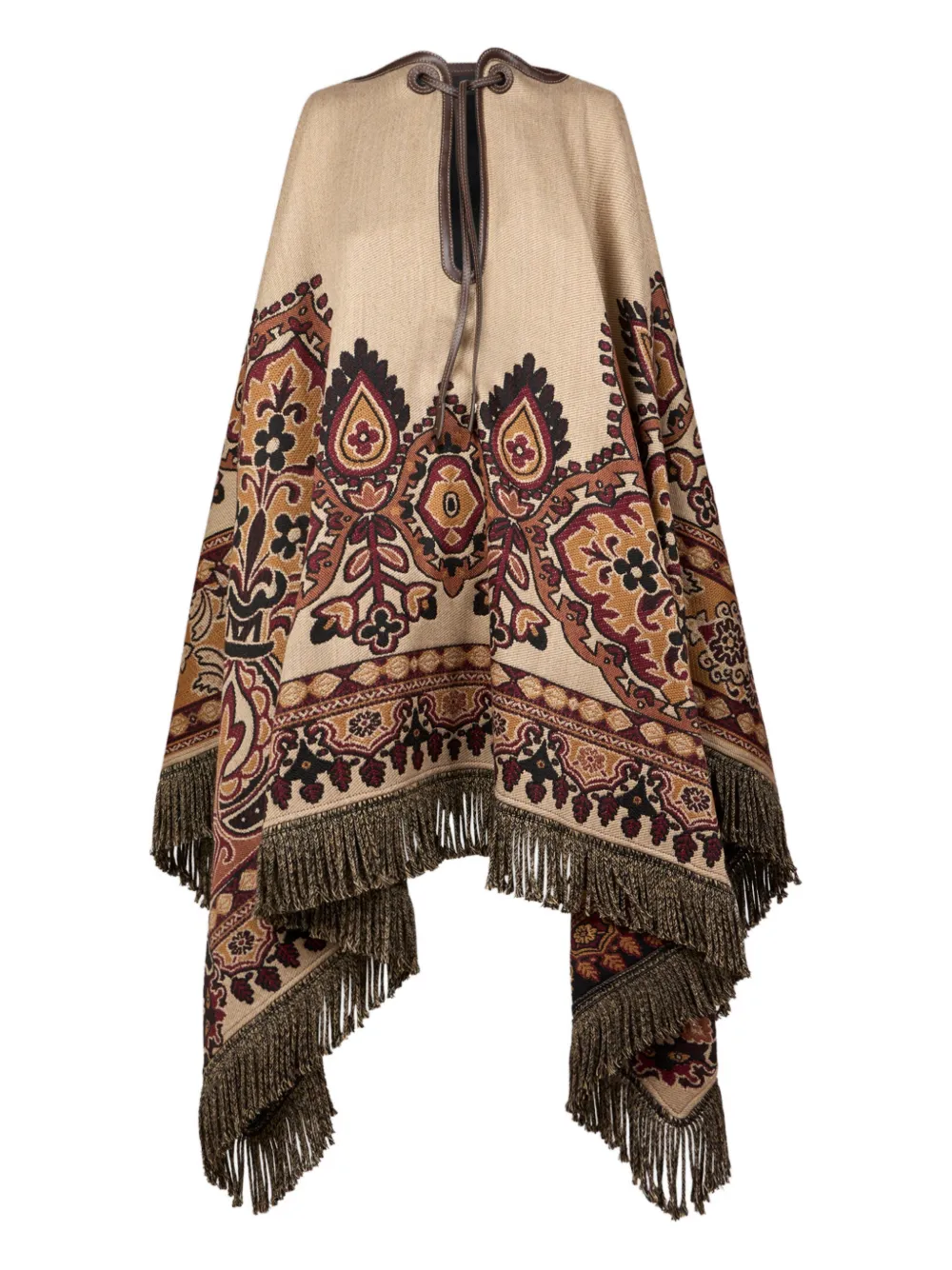 

Кейп с жаккардовым узором в цветы и пейсли Etro, нейтральный