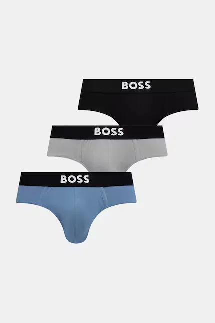 Боксеры мужские из хлопка с эластаном HipBr 3 шт BOSS, серый