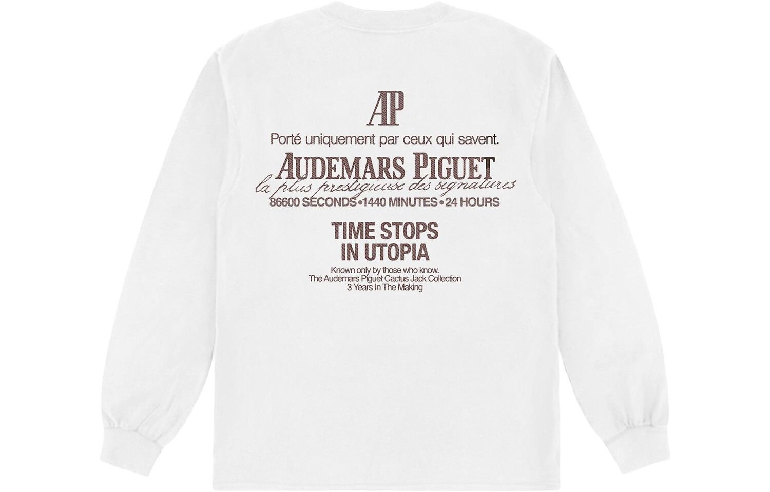 

Футболка ко-бренда AUDEMARS PIGUET унисекс белая Travis Scott, белый