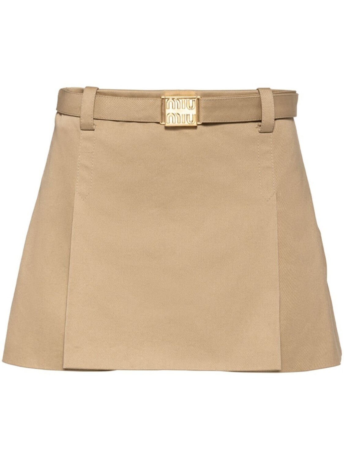 

Юбка мини с поясом Miu Miu, бежевый