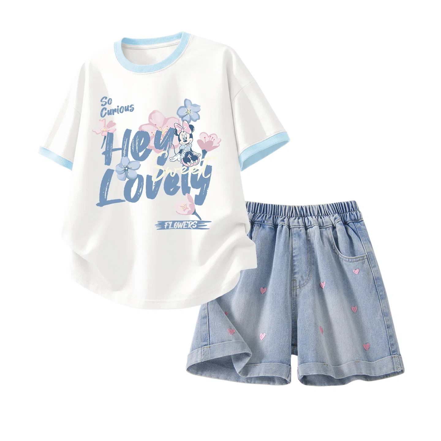 Спортивный костюм из 2 предметов Disney, Dido K White Purple+Solid Color Denim Blue — фото 3