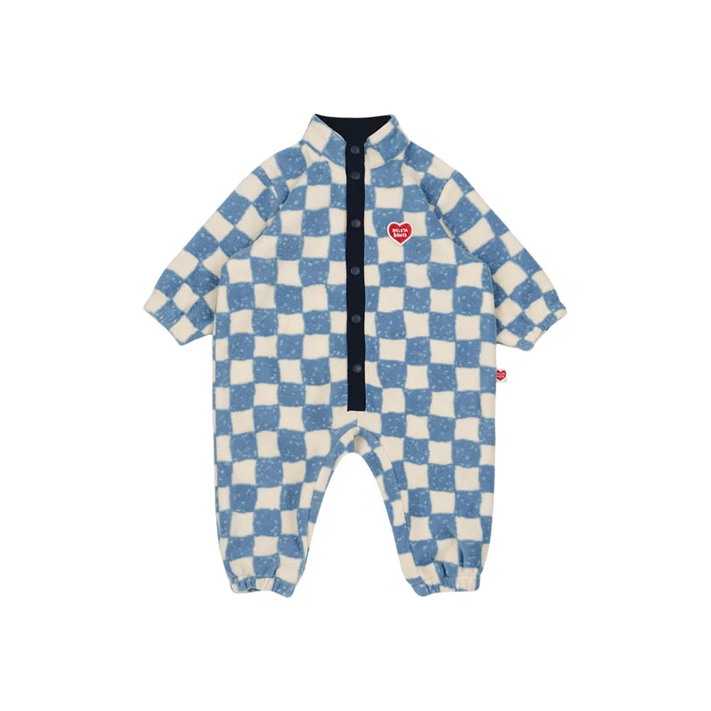 Детский флисовый комбинезон в клетку Baby Checkerboard светло-голубой от Belita&Boys