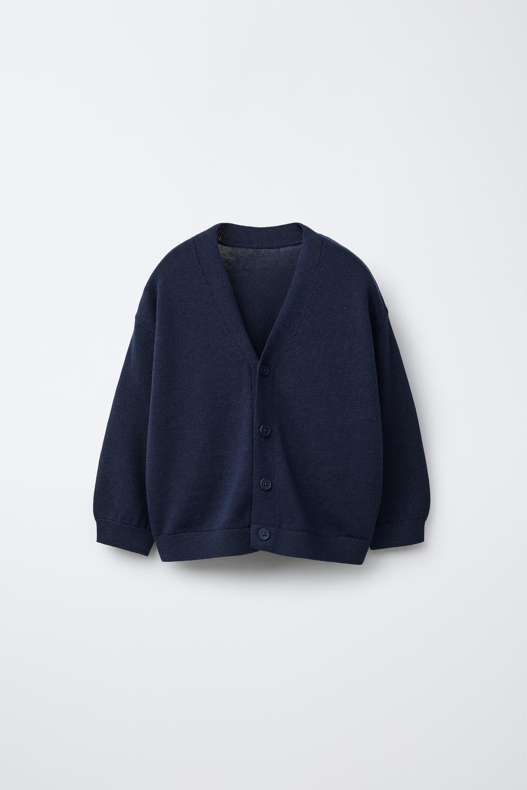 

Вязаный кардиган ZARA, темно-синий