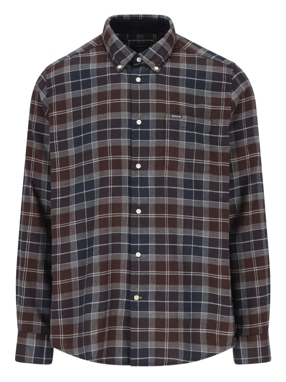 

Рубашка из хлопка в клетку Barbour, серый