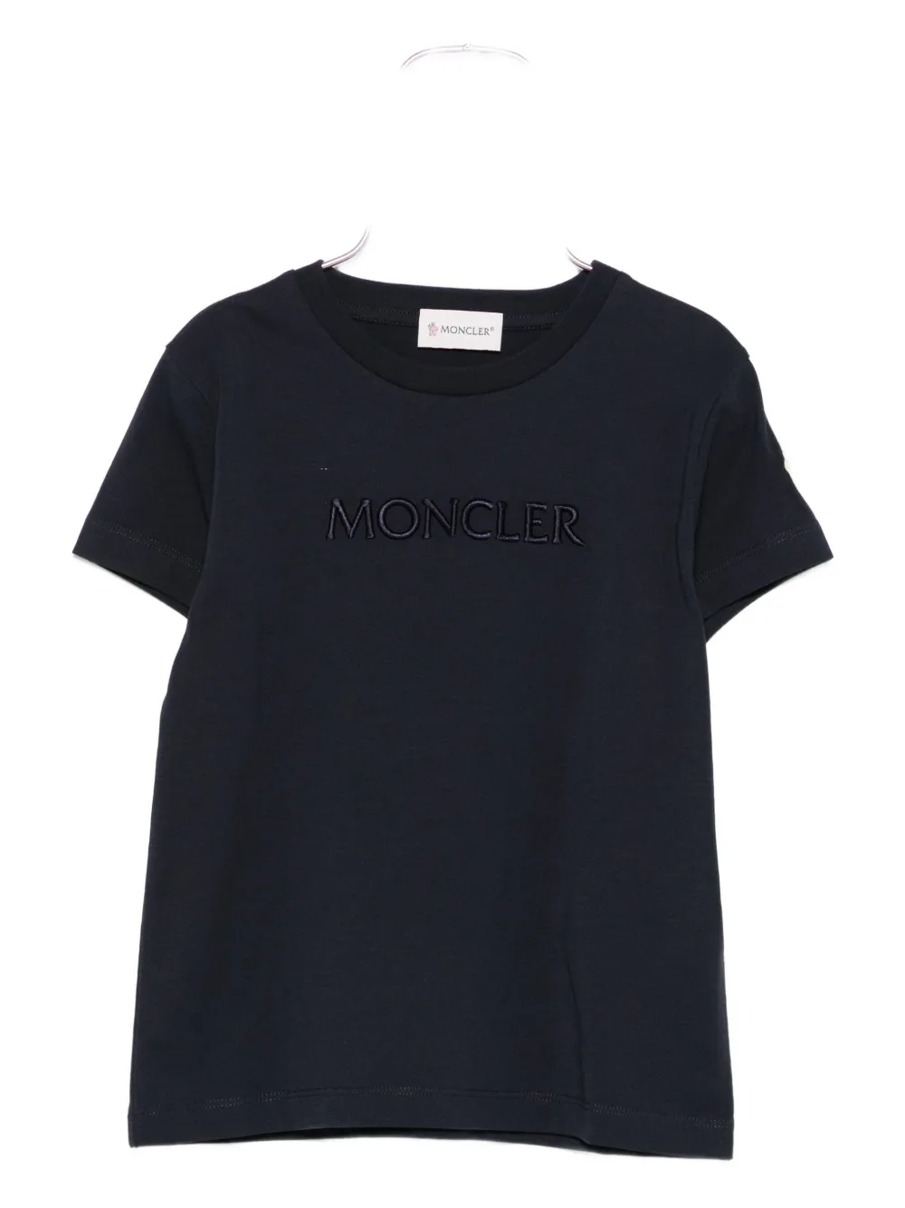 

Футболка из хлопка с вышитым логотипом Moncler Enfant, синий
