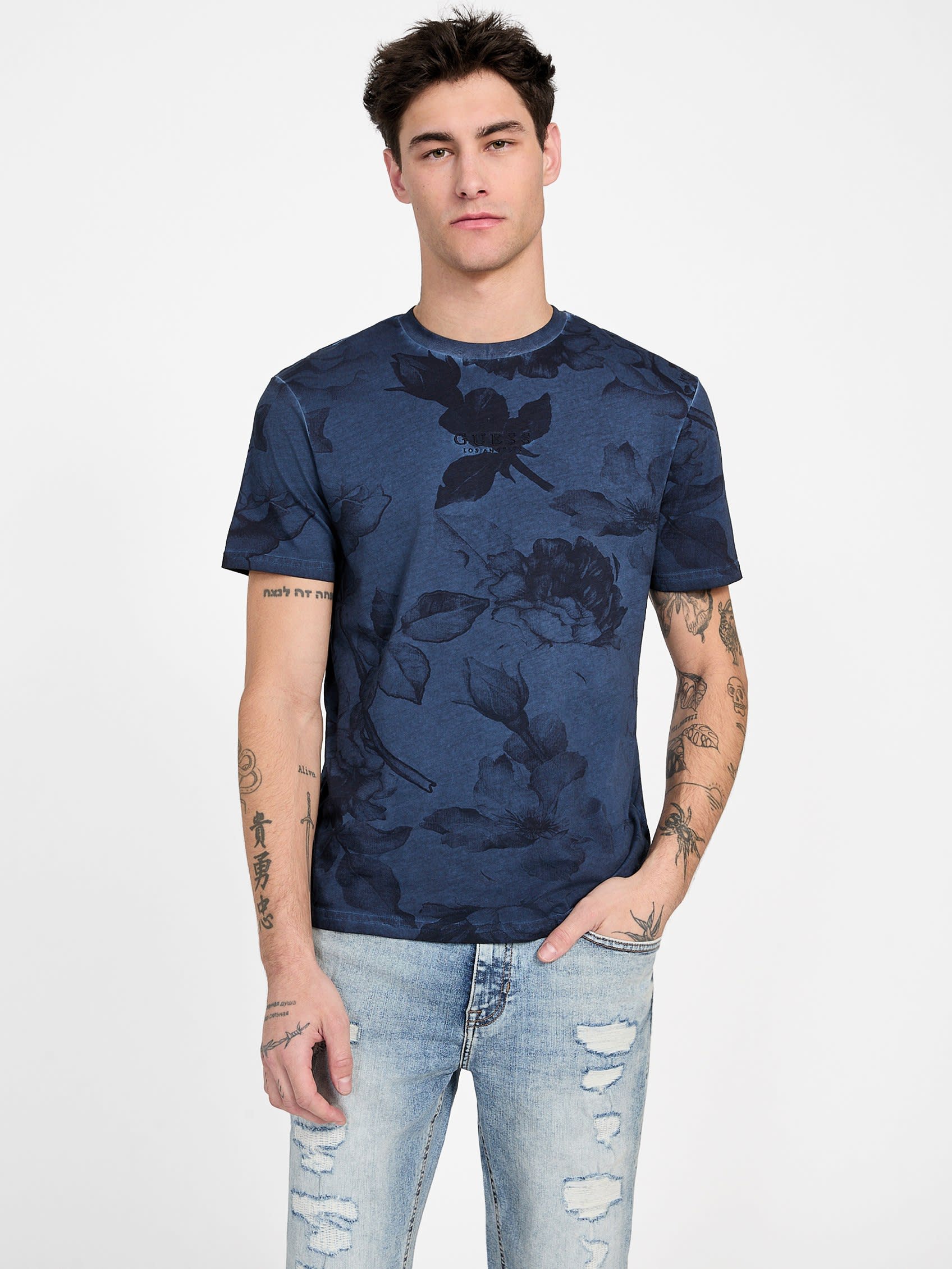 

Футболка Podrick Crewneck Guess Factory, темно-синий