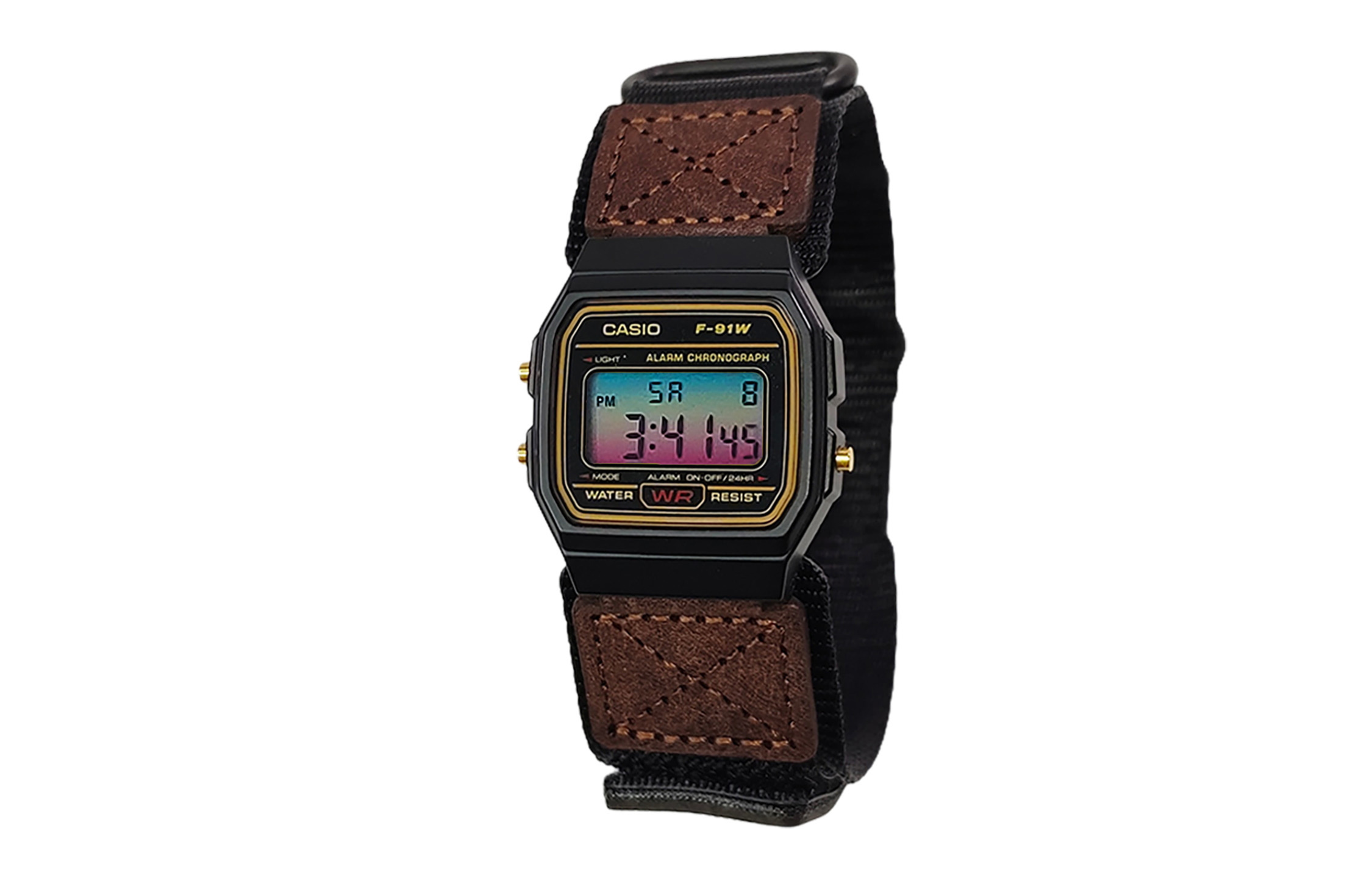 

CASIO Мужские часы Retrofit Series с кварцевым механизмом и нейлоновым ремешком, черный циферблат