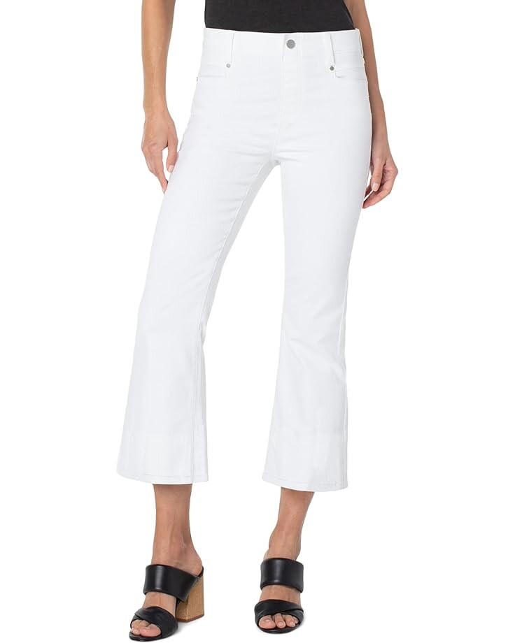 

Джинсы Liverpool Los Angeles Gia Glider Pull On Mid-Rise Crop Flare Stretch Denim 25 1/2", цвет Bright White