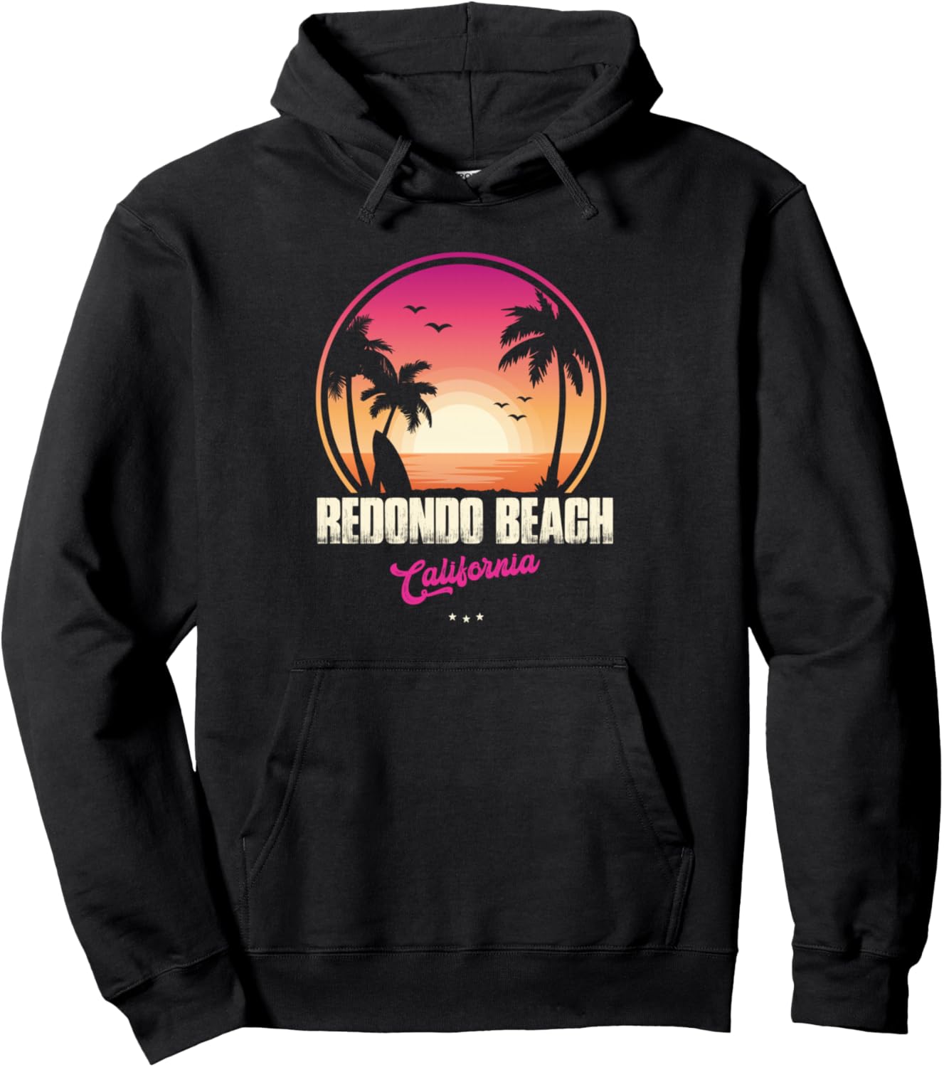 

Сувенир из Редондо-Бич - Толстовка с надписью Напоминание о Калифорнии Redondo Beach Colorful Rtees, черный