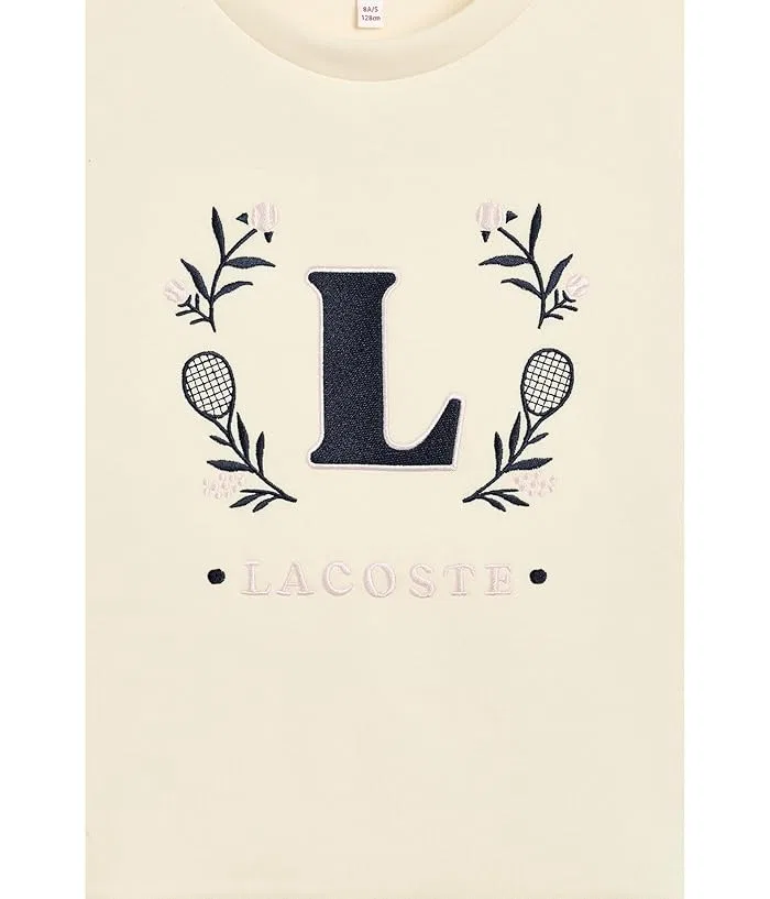 Свитшот оверсайз Spacer Knit Oversized Crew Lacoste Kids, Poudre — фото 3