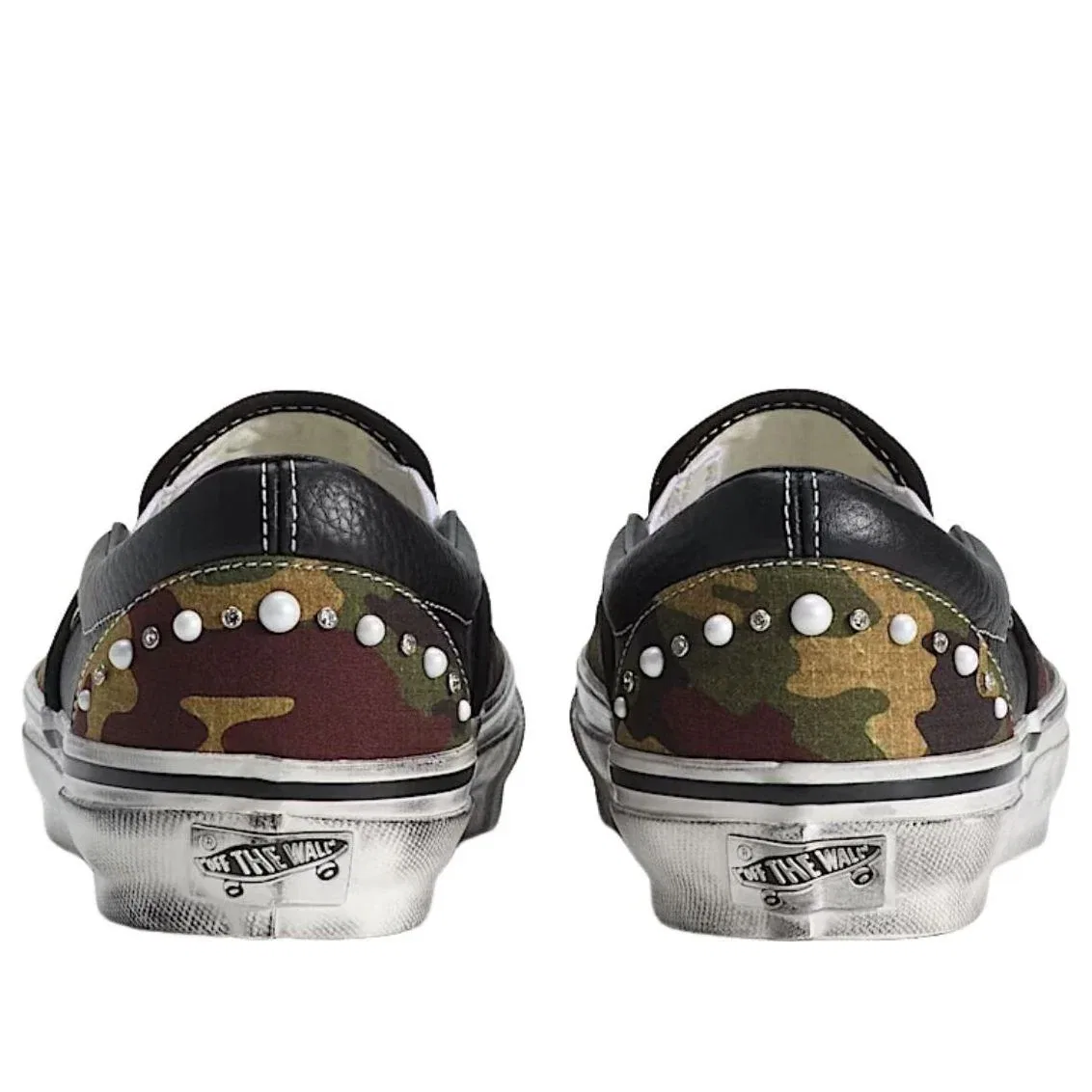 Слипоны Vans Premium Classic Slip-On Pearlized 'Camo Black' VN000D9PCAK, зеленый — фото 4