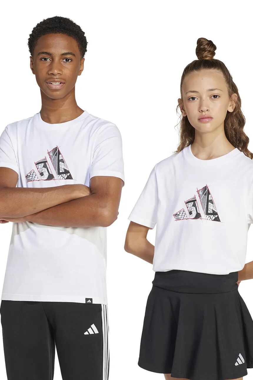 

Футболка детская хлопковая Adidas, белый