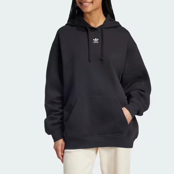 Originals Essentials Oversized Fleece Hoodie Adidas, черный — фото 4