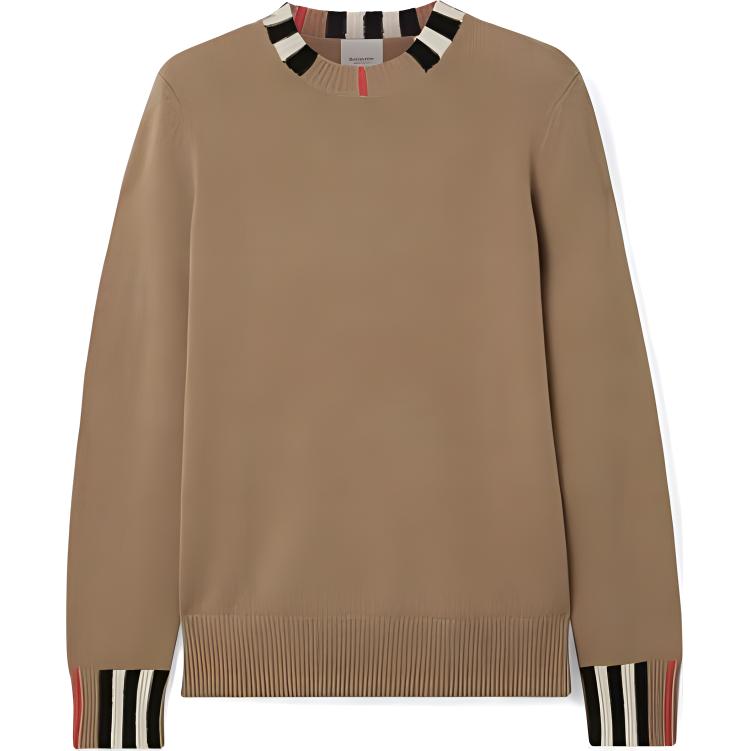 Толстовка Burberry Icon Stripe Trim, кашемировая, бежевый — фото 3