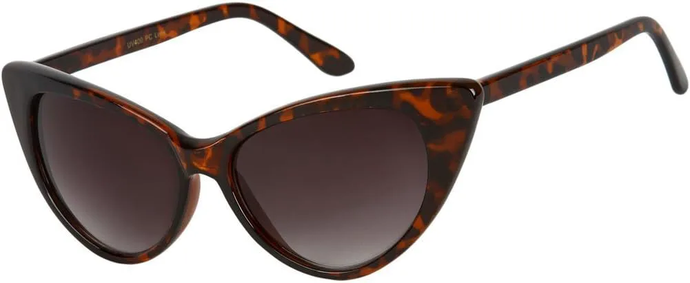 

Солнцезащитные очки Sunglass Warehouse Victoria #1272, коричневая черепаховая оправа с дымчатыми линзами, женские очки «кошачий глаз»… Artist Unknown, Black