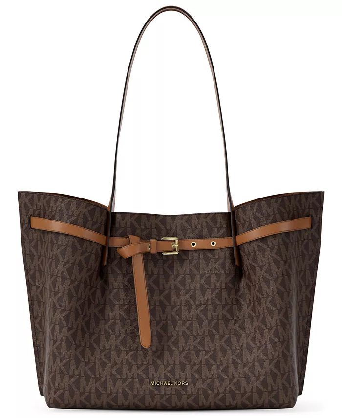 

Эмилия большая сумка-тоут с центральной молнией и карманом East West Michael Kors, загар/бежевый