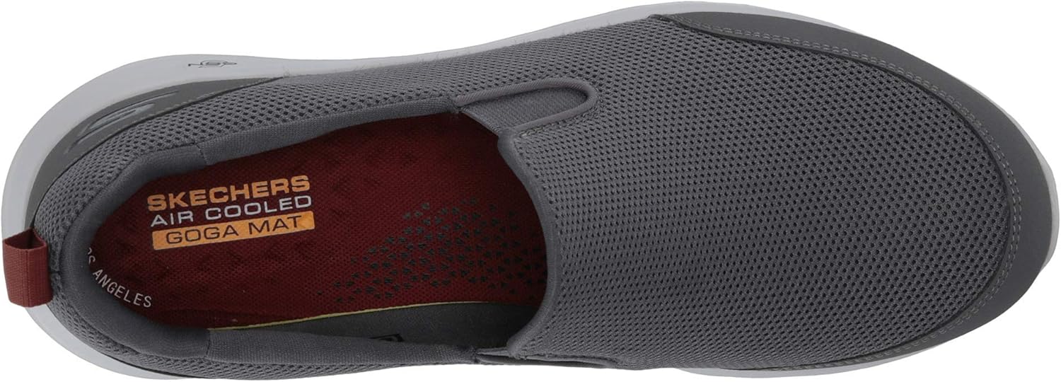 Мужские кроссовки для ходьбы Skechers Go Walk Max Clinched, серый/бордовый — фото 2