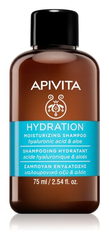 

Apivita, Hydration Acid & Aloe, увлажняющий шампунь для всех типов волос, 75 мл