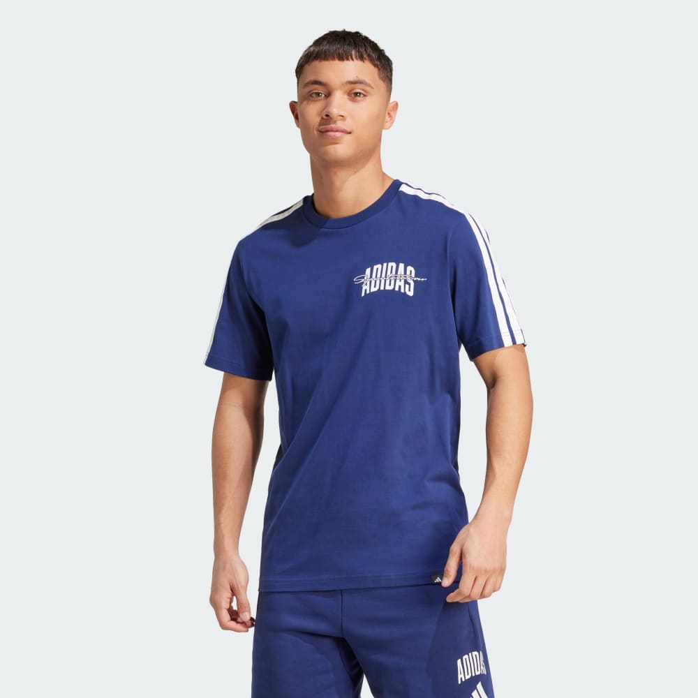 

Футболка Adidas Collegiate Script Graphic Tee, цвет Dark Blue