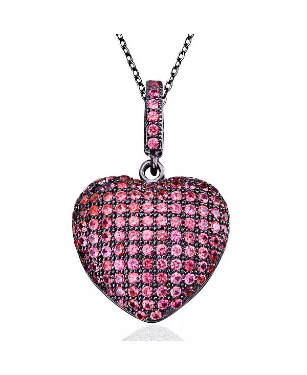 

Ожерелье Suzy Levian из стерлингового серебра с миниатюрным кулоном в форме сердца и кубическими цирконами Suzy Levian New York, pink