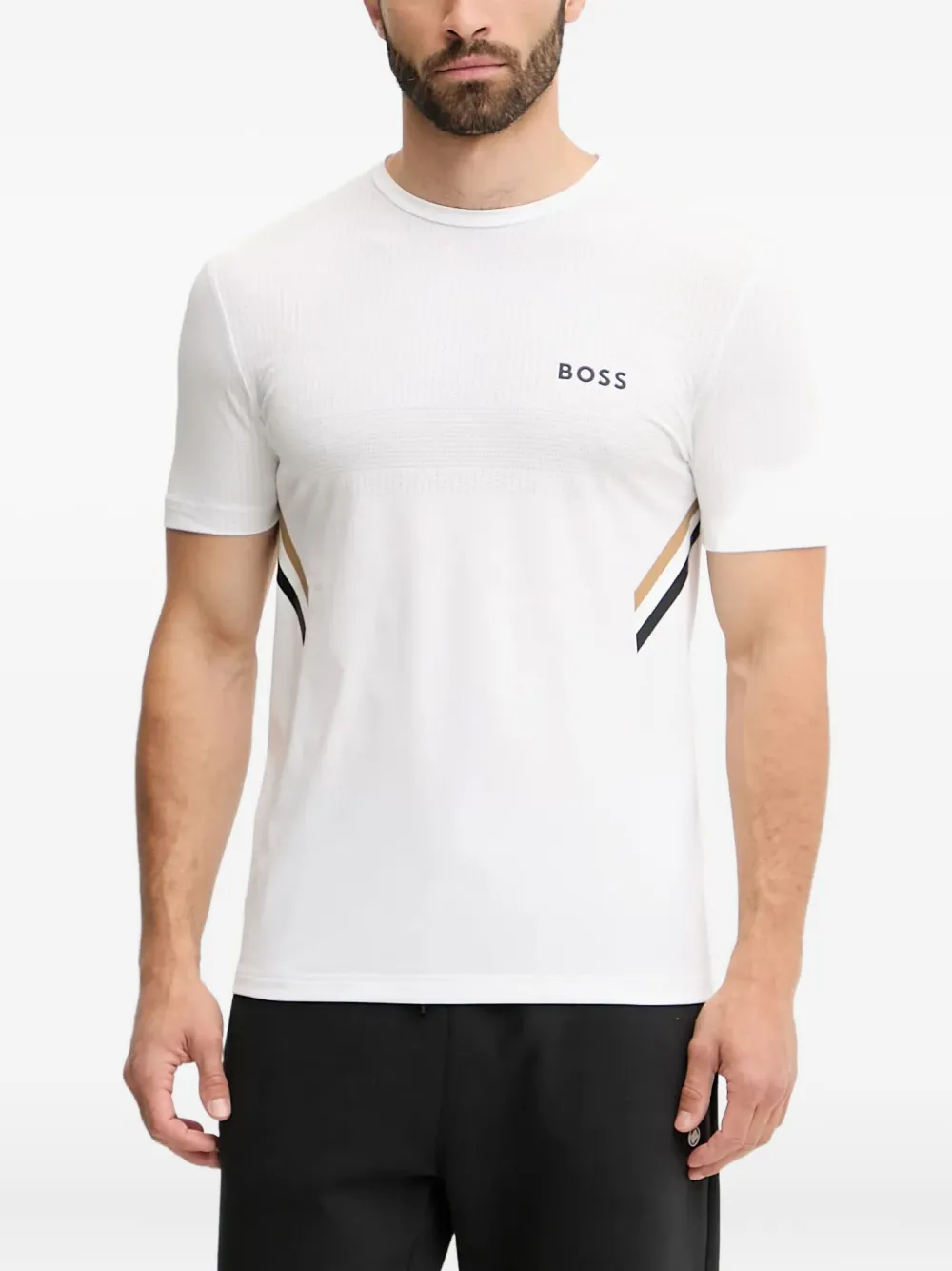 

Футболка с отделкой в полоску BOSS, белый