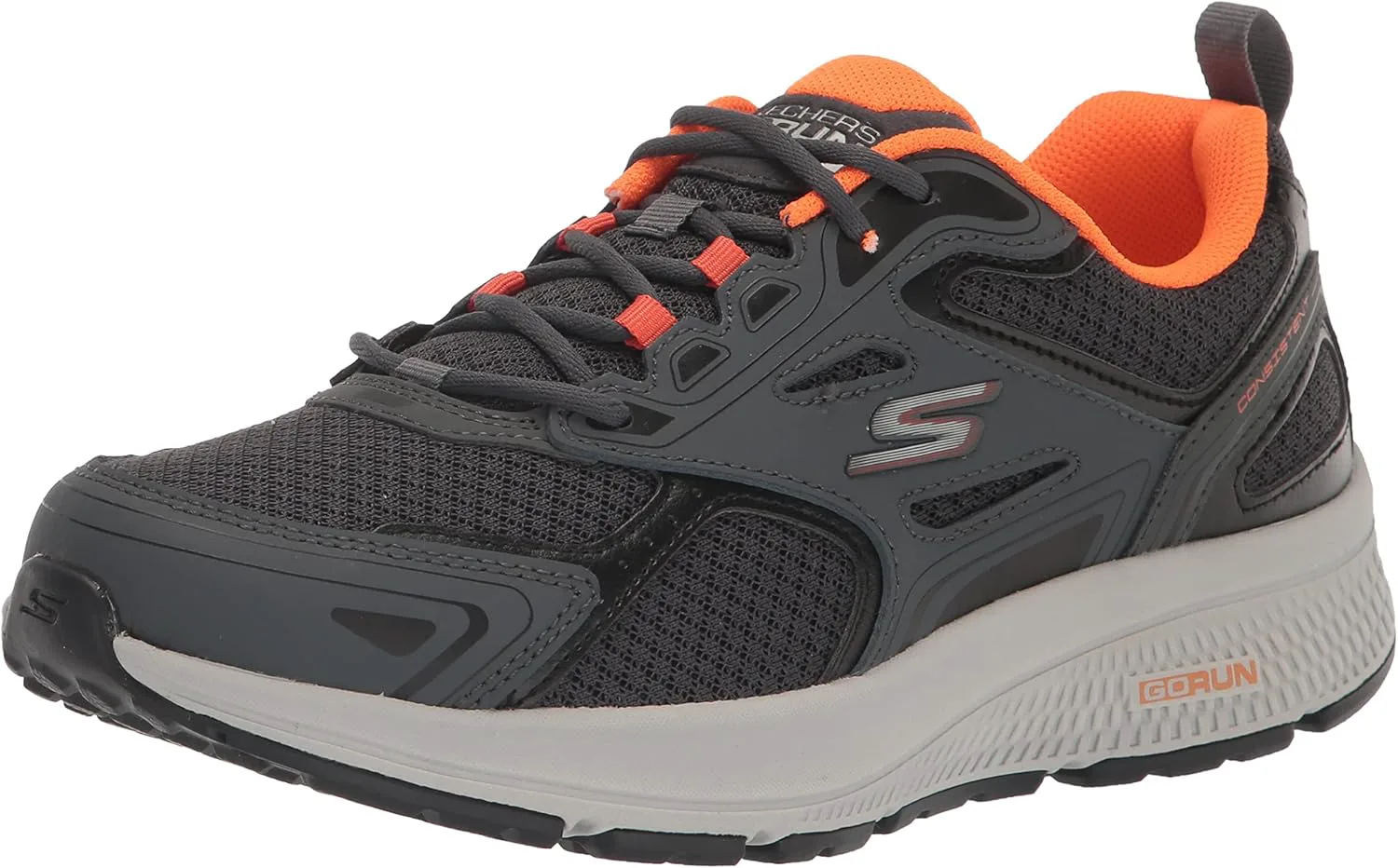 Мужские кроссовки Skechers Go Run Consistent - для бега и ходьбы, серый/оранжевый